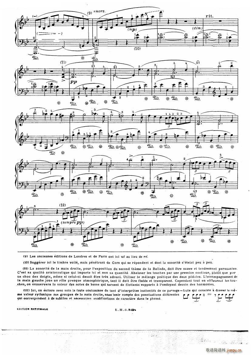 Chopin Cortot 4 Ballades(钢琴谱)8