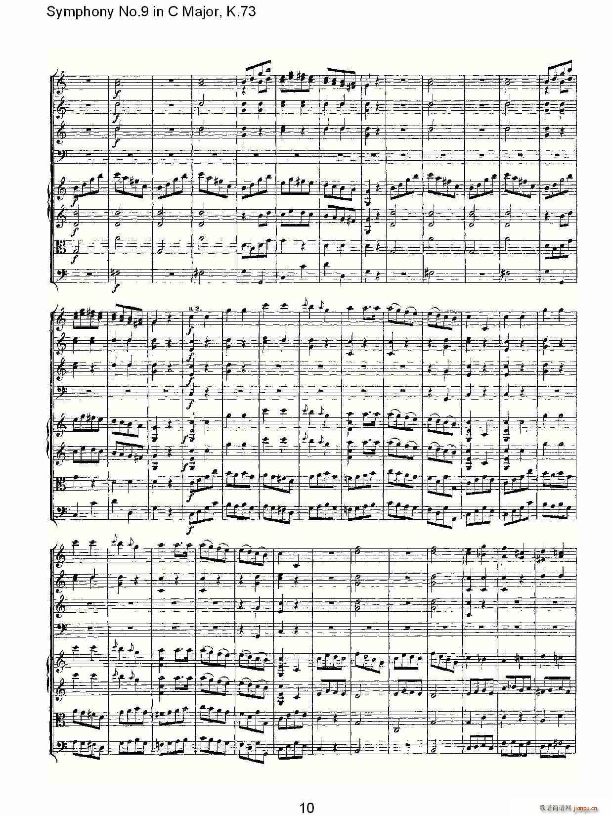 Symphony No.9 in C Major, K.73(十字及以上)10