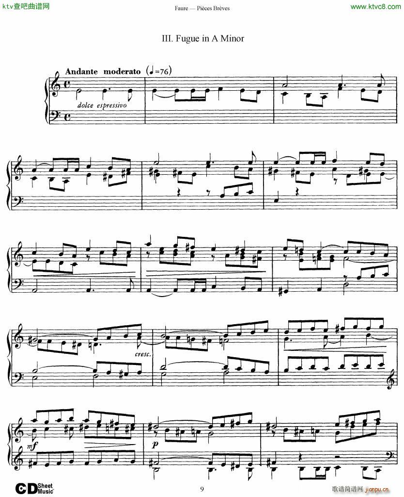 Faure 8 Pieces Breves Op 84(钢琴谱)9