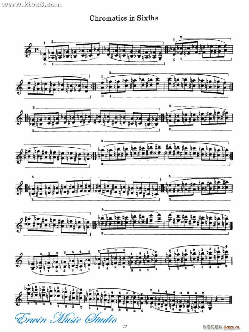 Bytovetskim 双弦练习 练习曲(十字及以上)27