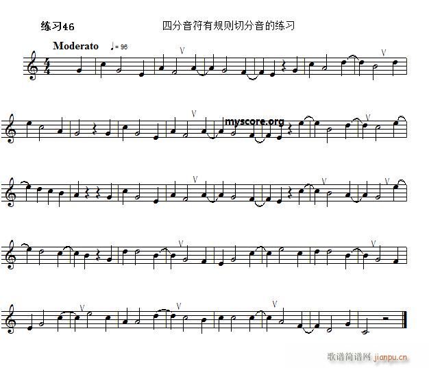 快速入门 附录 视唱浅易经典练习曲 46(十字及以上)1