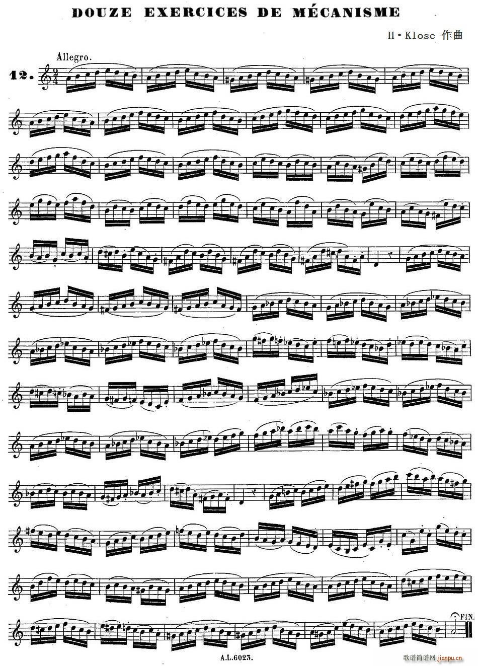 H Klose练习曲 douze exercices de mecanisme 12(十字及以上)1