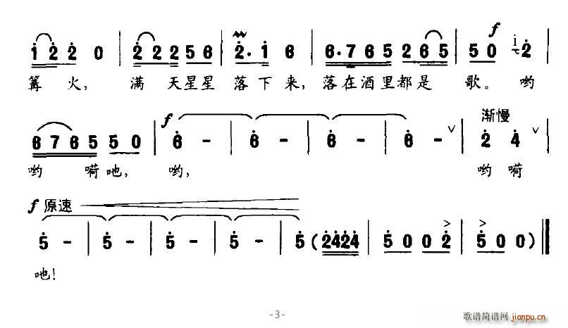 山寨酒歌(四字歌谱)5