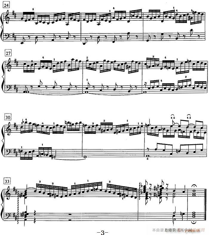 钢琴教程第八级 复调曲 前奏曲与赋格 平均律 Ⅰ No 5(钢琴谱)3
