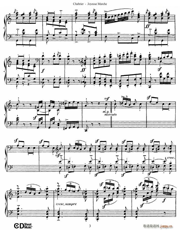 Chabrier Joyeuse Marche Joyeuse Marche(十字及以上)3