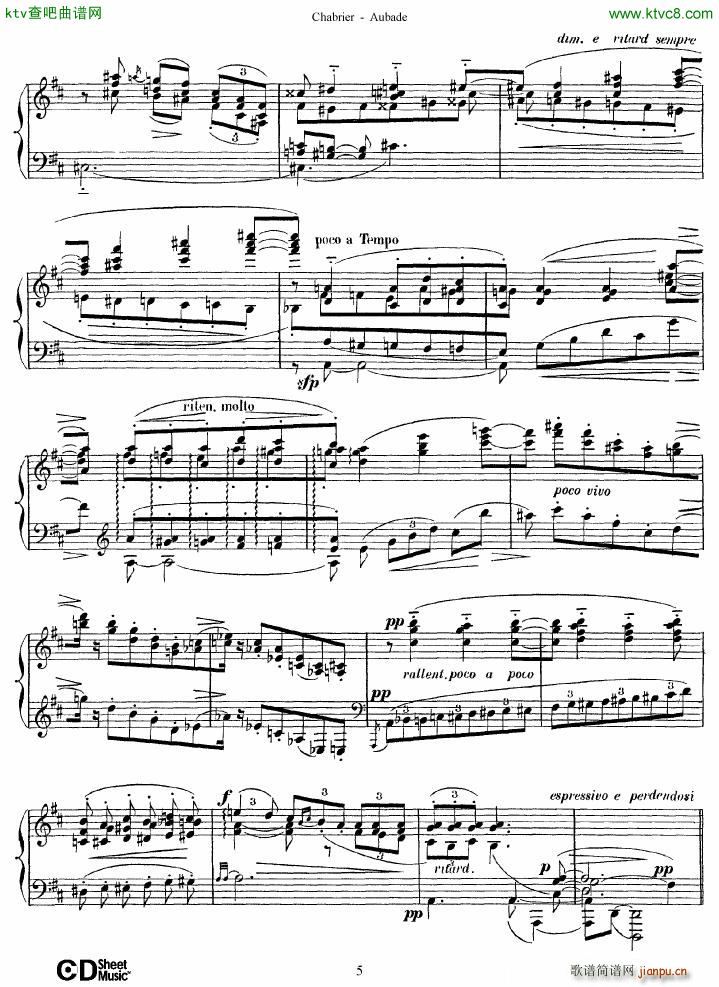 Chabrier Aubabe(钢琴谱)5
