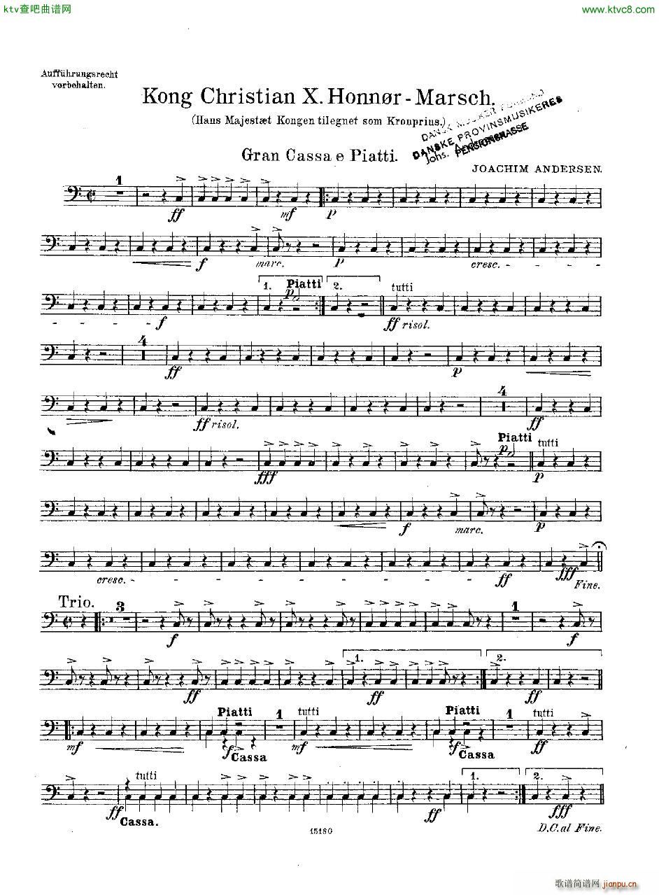 Andersen Kong Christian X Honn rmarsch orch(钢琴谱)31