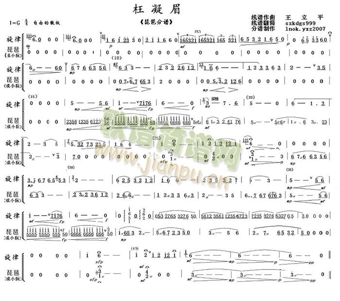 枉凝眉琵琶乐分谱(总谱)1