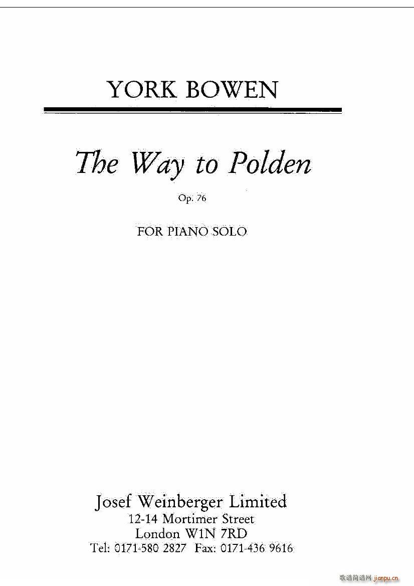 Bowen Op 76 The Way to Polden(钢琴谱)1