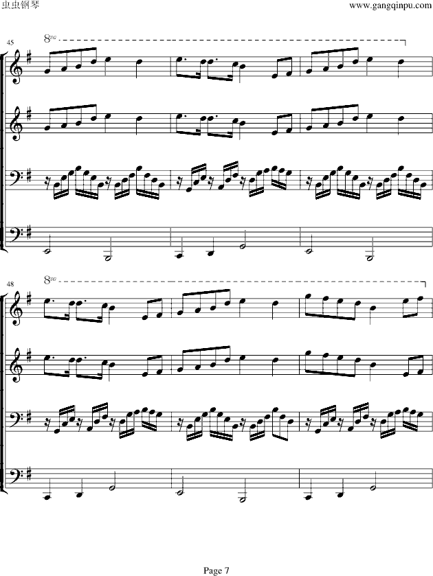 美丽的神话（四手联弹）(钢琴谱)7