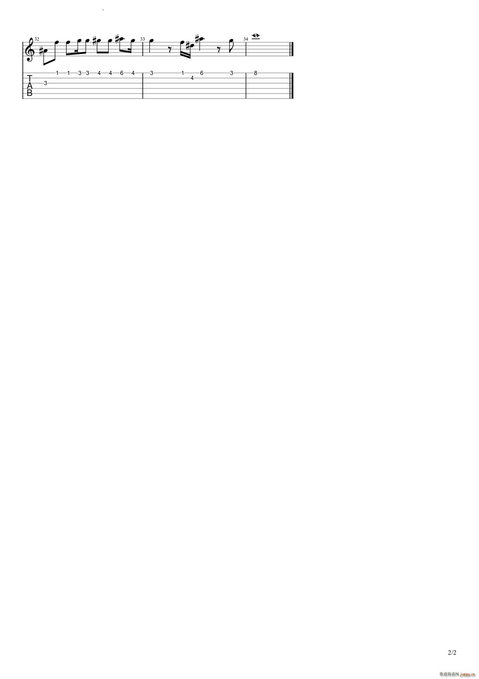 Bohemian Rhapsody波西米亚狂想曲单音(吉他谱)3