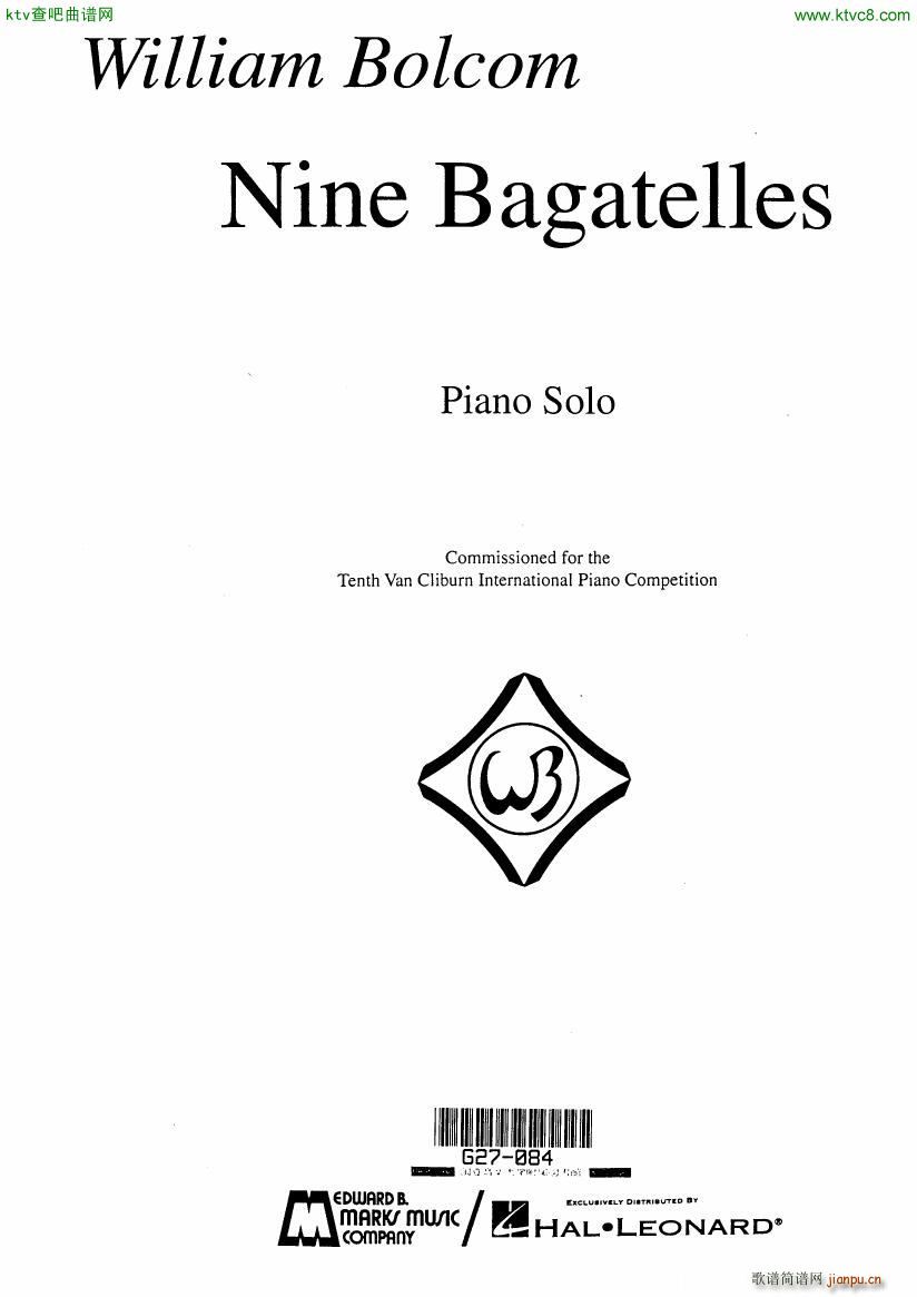 Bolcom 9 Bagatelles(钢琴谱)1