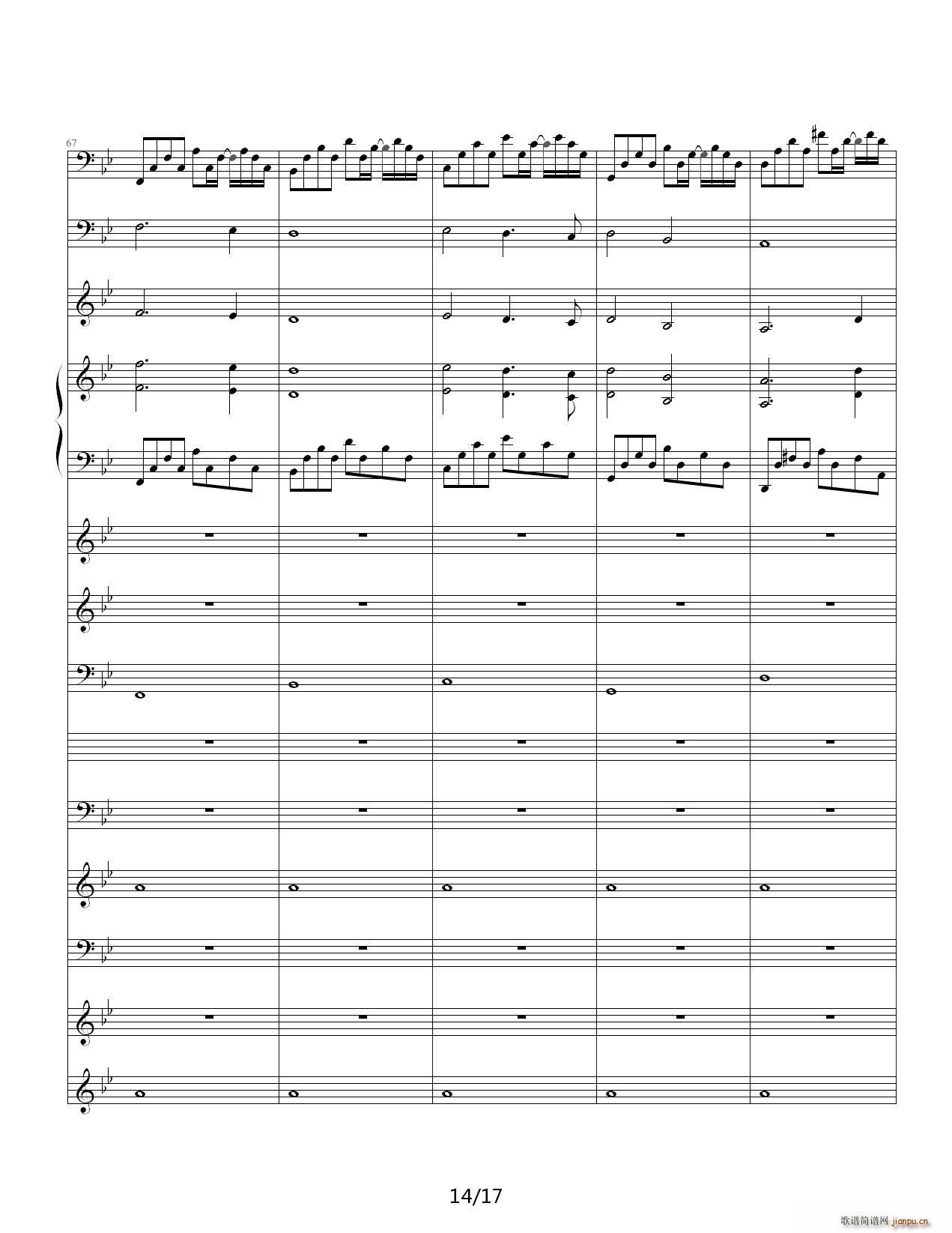 悲伤奏鸣曲 降B调(钢琴谱)14
