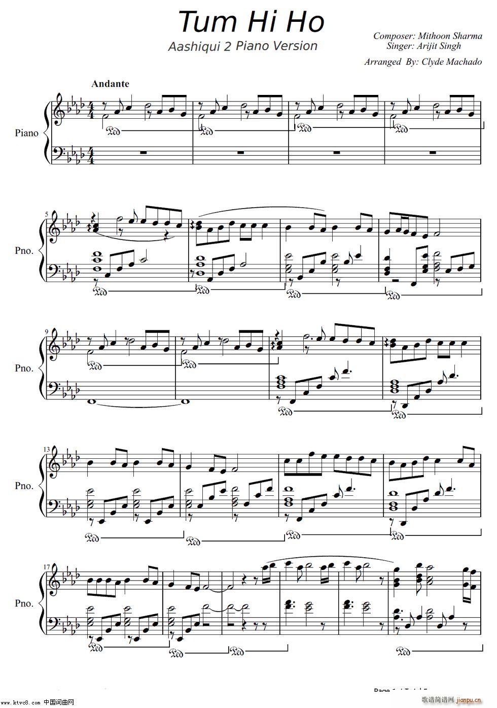 Tum Hi Ho 爱曲2插曲(钢琴谱)1