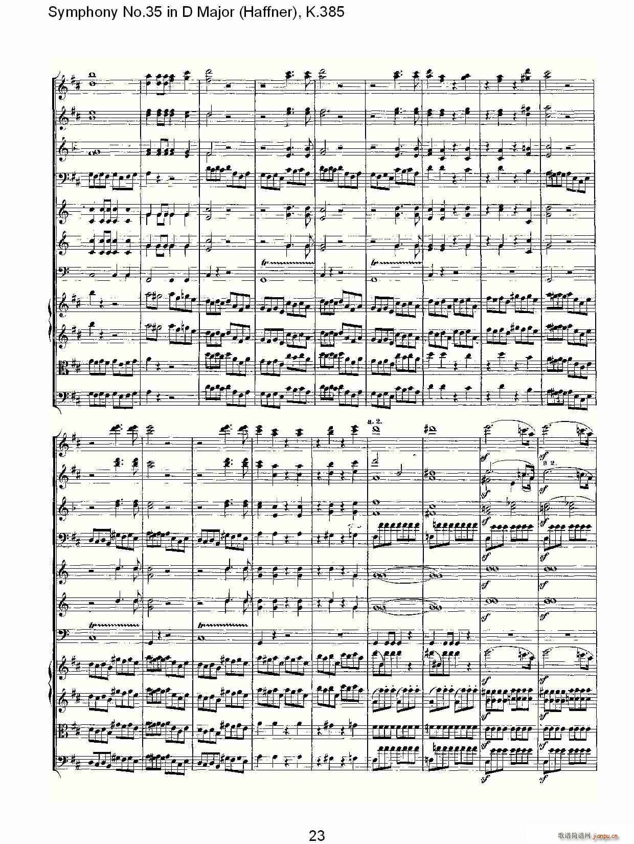 Symphony No.35 in D Major, K.385(十字及以上)23