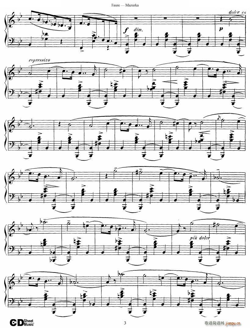 Faure Mazurka Op 32 Mazurka Op 32(十字及以上)3