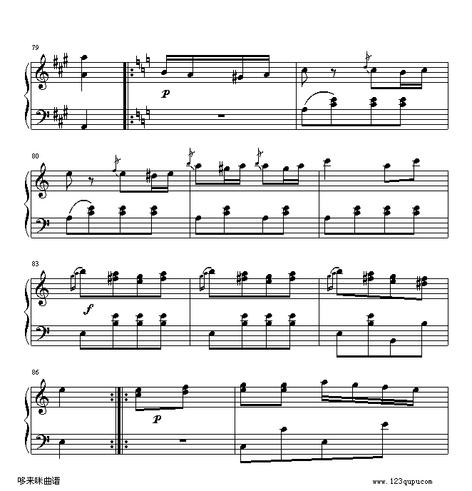 土耳其进行曲-莫扎特(钢琴谱)8