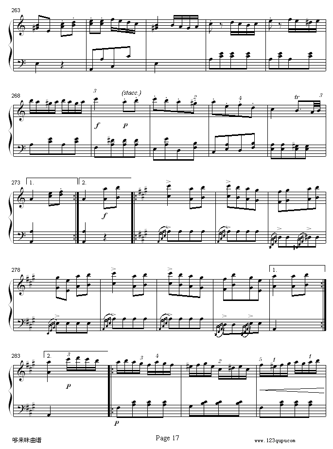 A大调钢琴奏鸣曲K331-寒风-莫扎特(钢琴谱)17