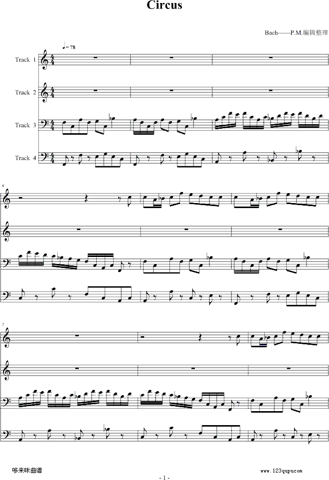 Circus-巴赫(钢琴谱)1