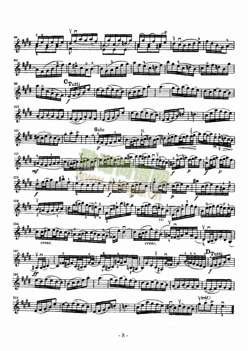 E大调小提琴协奏曲—独奏弦乐类小提琴(其他乐谱)8