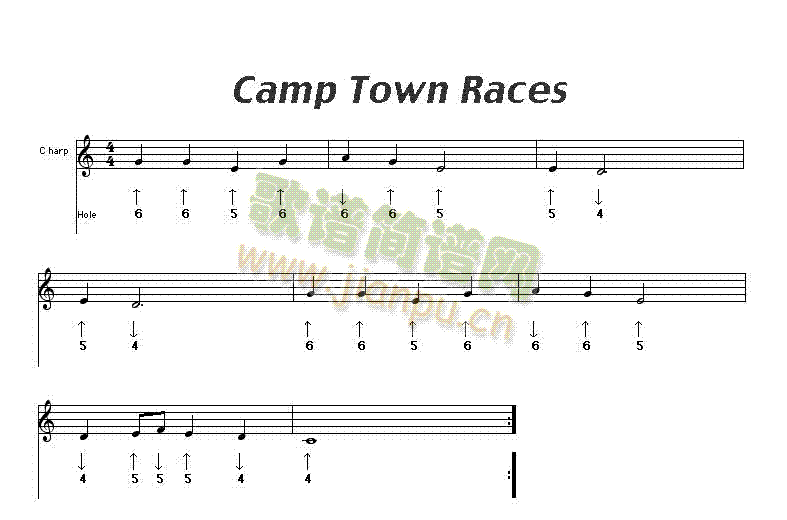 camptownraces口琴谱(其他乐谱)1