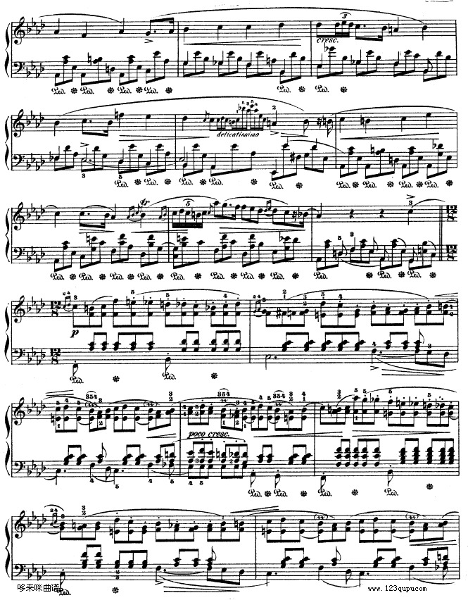 B大调夜曲作品32号-OP32NO.2-肖邦(钢琴谱)5