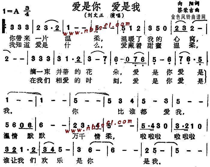 爱是你爱是我(六字歌谱)1