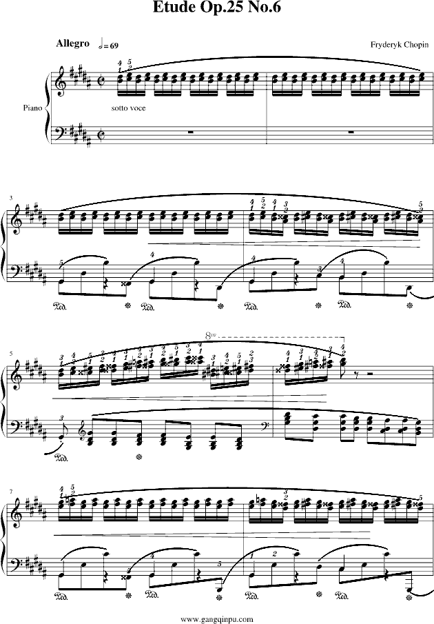 肖邦三度练习曲(钢琴谱)1