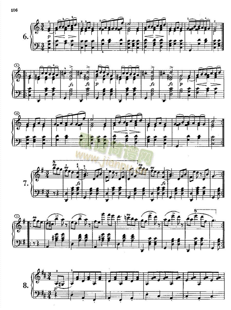 17首德意志舞曲又名连德勒舞曲D366键盘类钢琴(钢琴谱)3