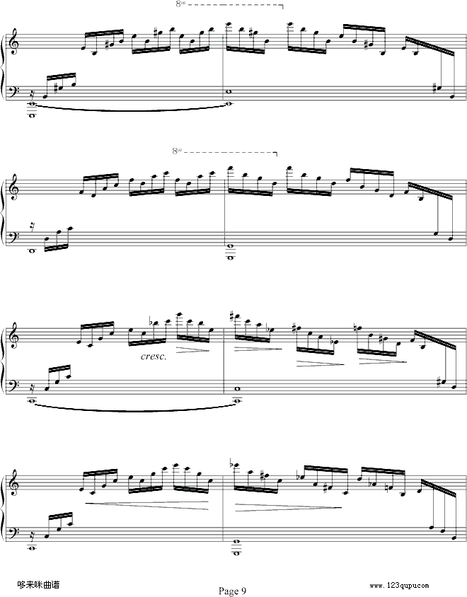 练习曲Op.10No.1-肖邦(钢琴谱)9