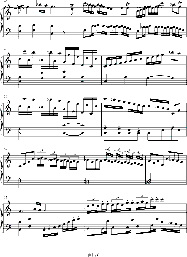 C大调奏鸣曲第一乐章-现代琴手(钢琴谱)6