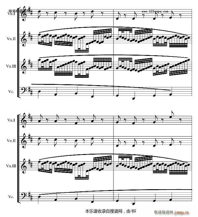 卡农交响曲 3 1大提琴 帕赫贝尔 Pachelbel(钢琴谱)5