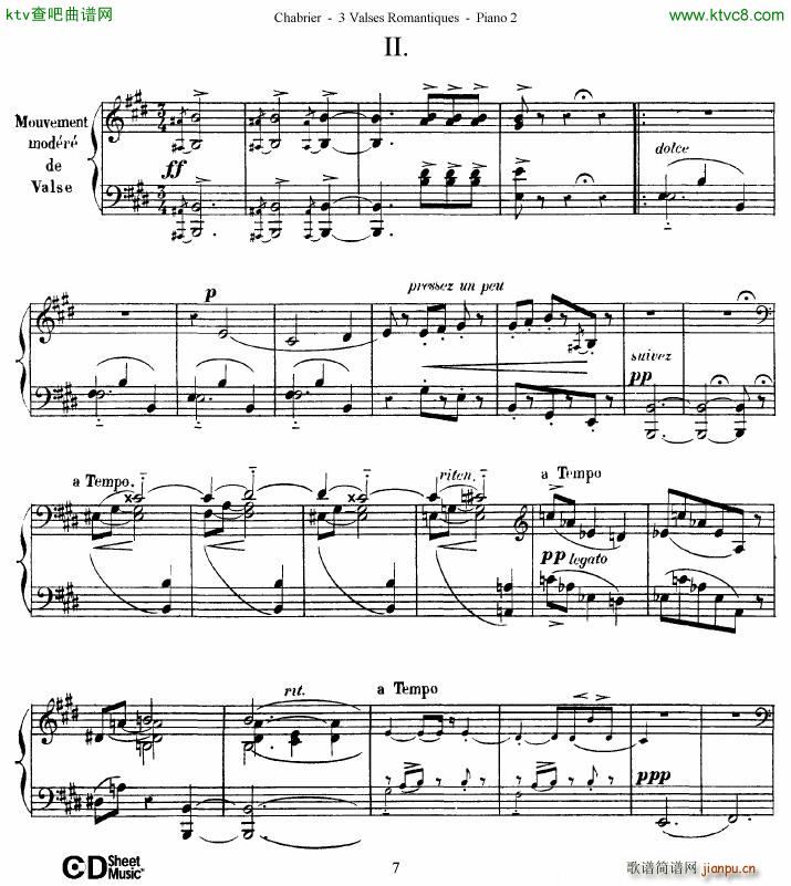 Chabrier 3 Valses Romantiques Piano 2(钢琴谱)7