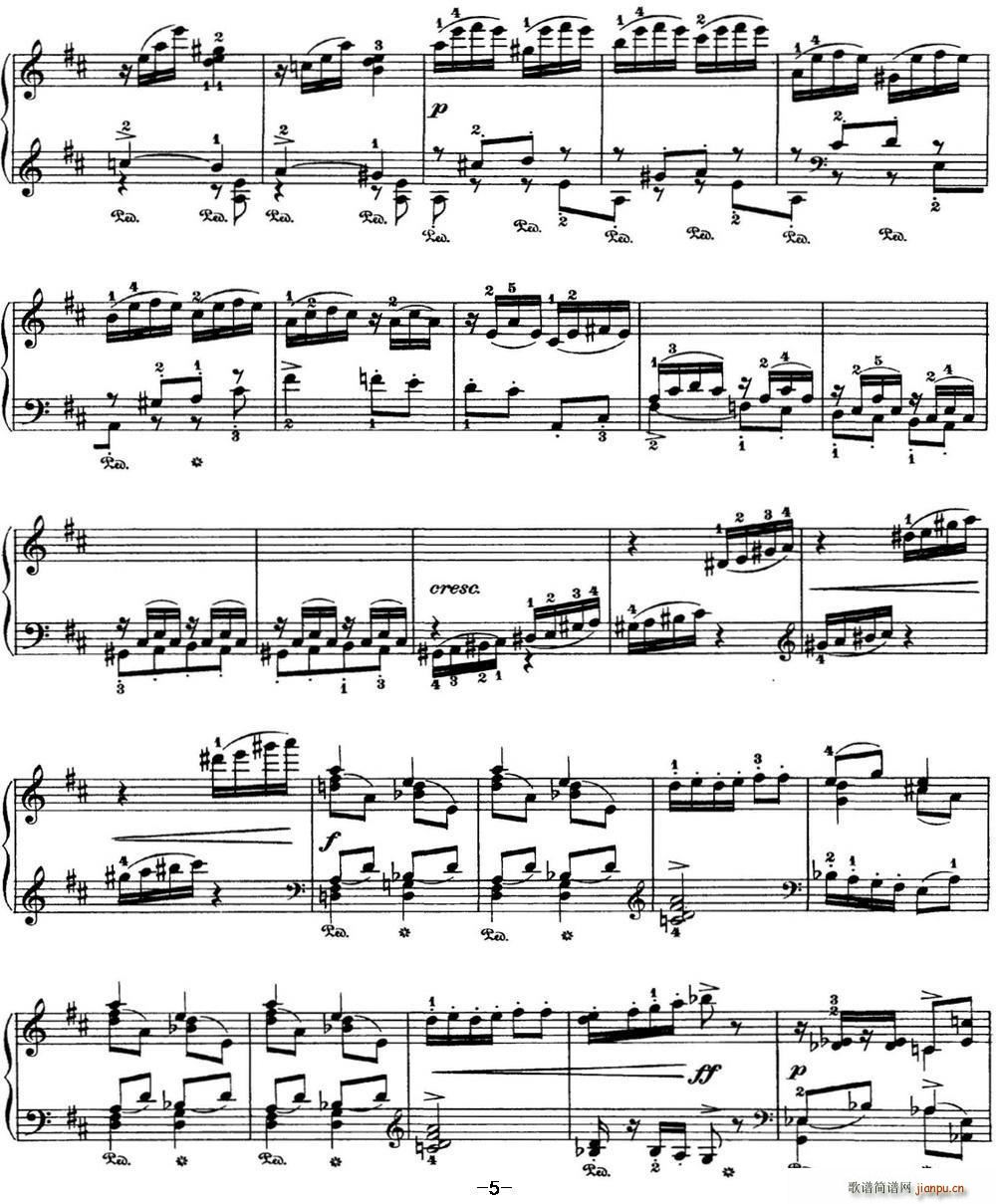 柴可夫斯基 四季 2月 狂欢节 D大调 Carnival D major(钢琴谱)5
