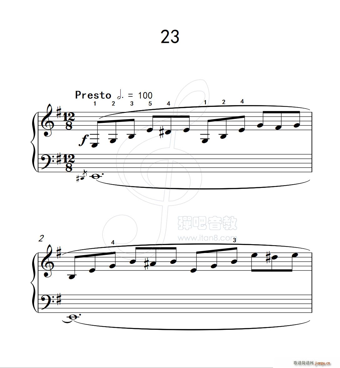 练习曲 23 克拉莫钢琴练习曲60首(钢琴谱)1