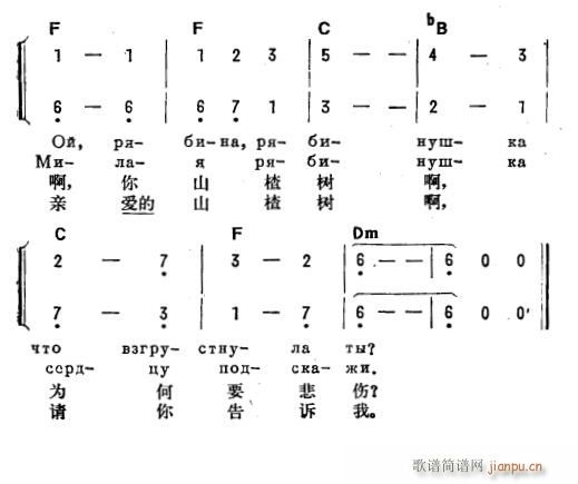 山楂树 俄汉双语 3(十字及以上)1