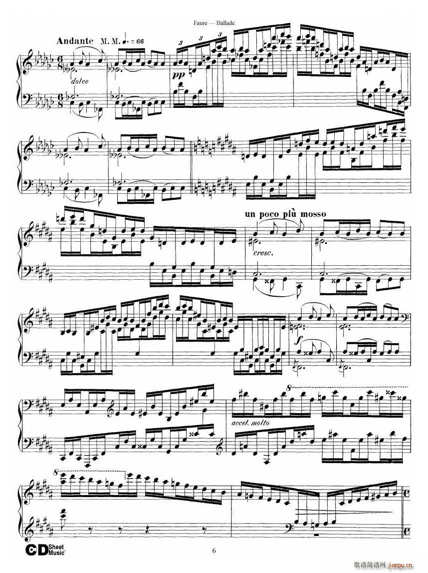 Faure Ballade Op 19 Ballade Op 19(十字及以上)6