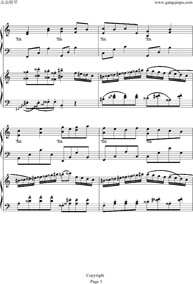 土耳其进行曲——卡农(钢琴谱)5