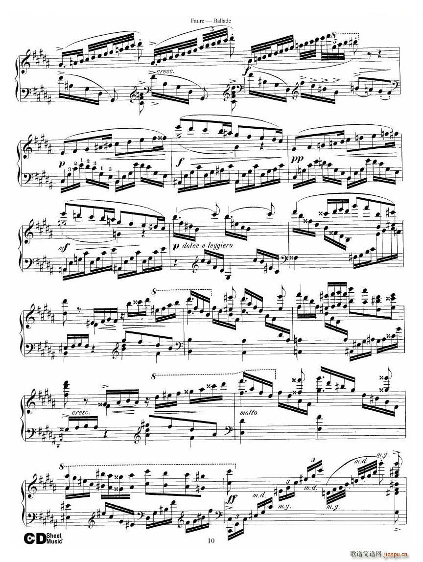 Faure Ballade Op 19 Ballade Op 19(十字及以上)10