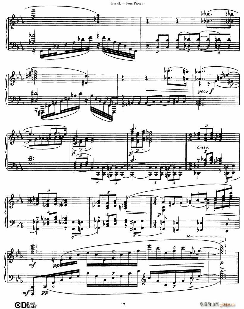 Bartok DD 71 Four Piano Pieces(钢琴谱)17