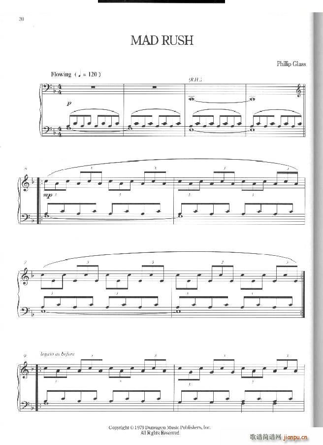 Philip Glass Mad rush 1 Mad rush 1(十字及以上)1