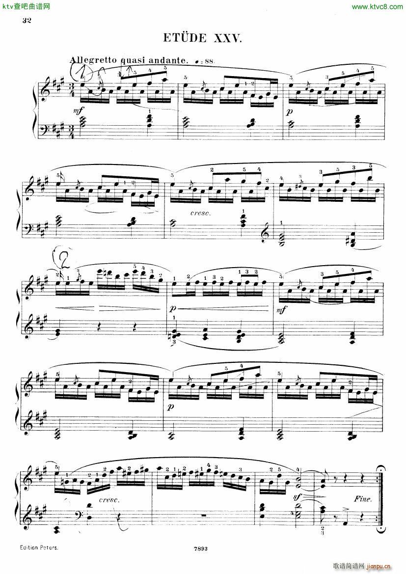 Henri Bertini 1798 1876 25 Easy Etudes Op 100(钢琴谱)33