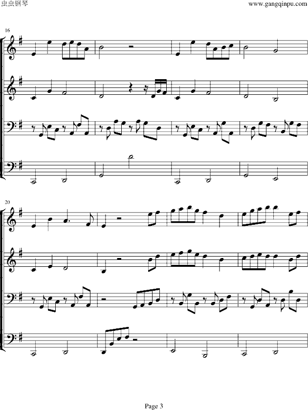 美丽的神话（四手联弹）(钢琴谱)3