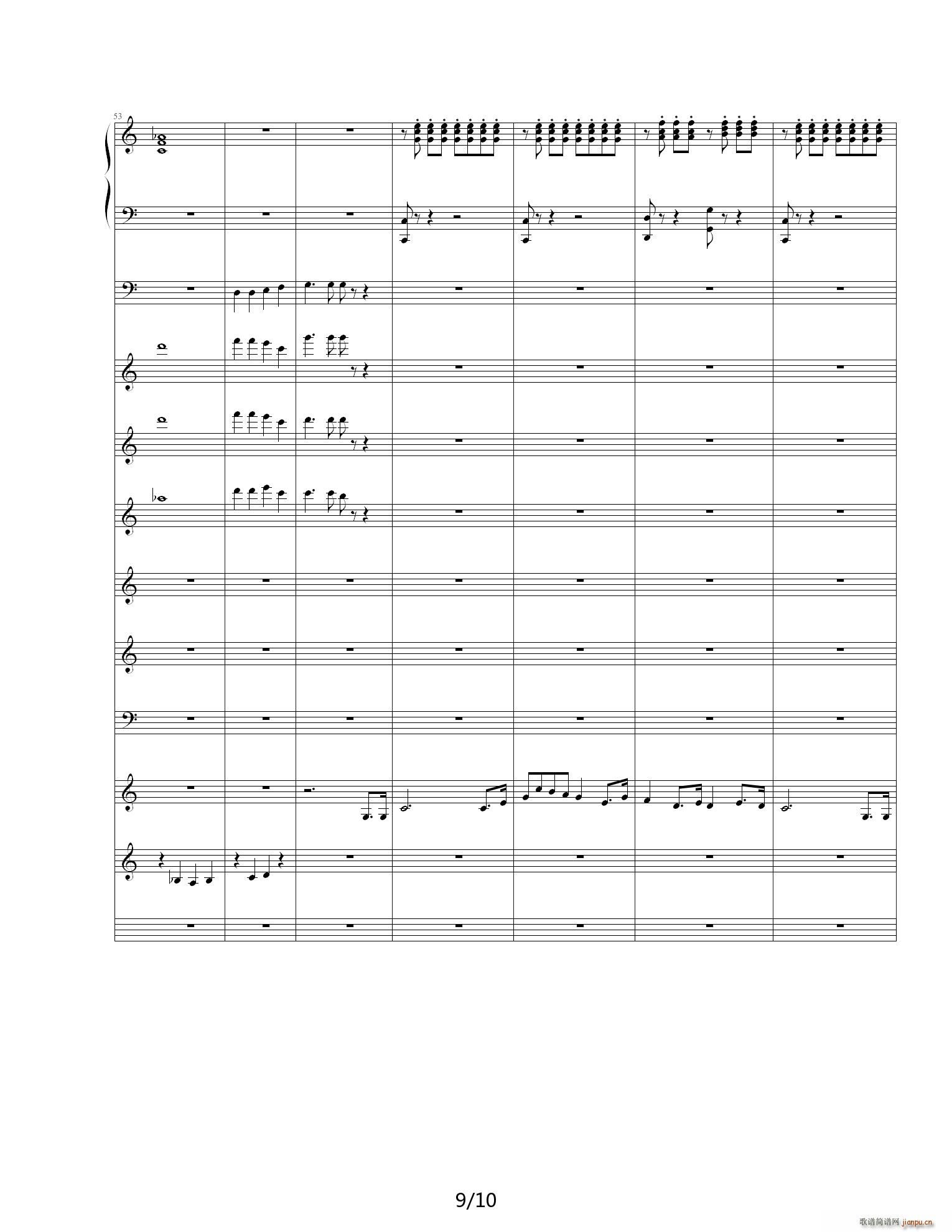 星之卡比 毛髡f Green Greens C调(钢琴谱)9