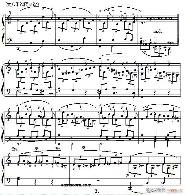 古典钢琴小曲 威柏 变奏曲(钢琴谱)3