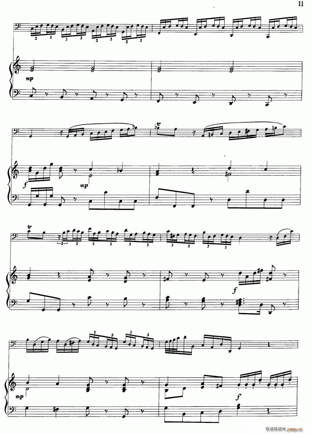 C大调协奏曲 大管 钢琴伴奏 铜管(钢琴谱)11