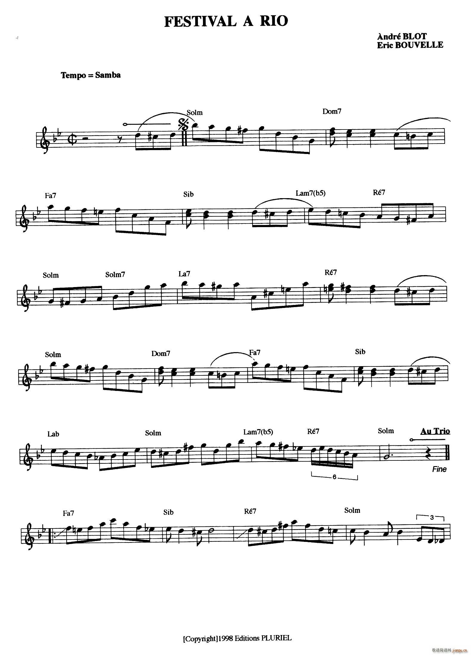 FESTIVAL A RIO 里约热内卢的节日(手风琴谱)1