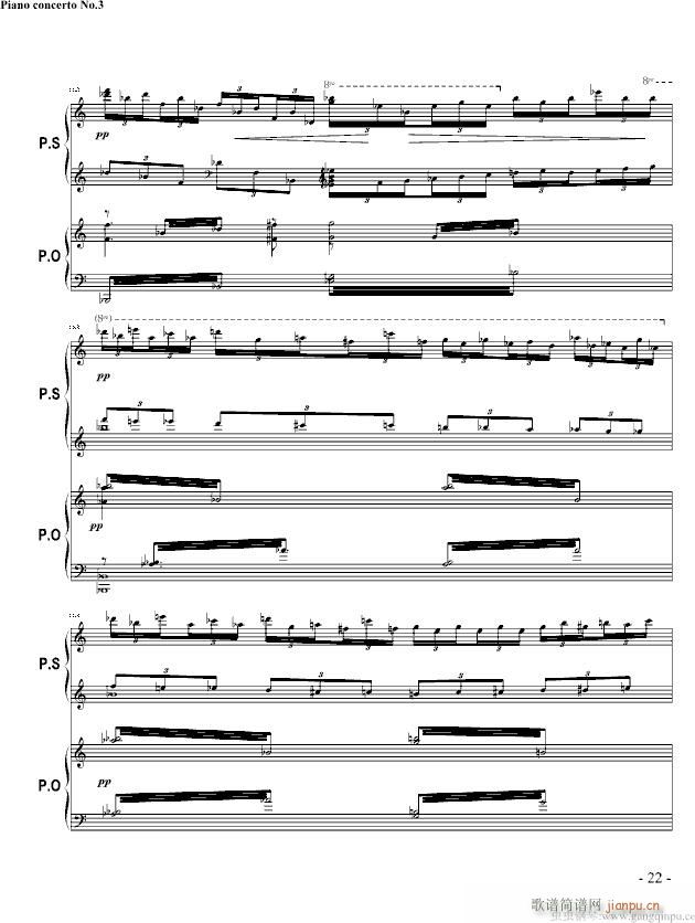 C大调第三钢琴协奏曲(钢琴谱)22