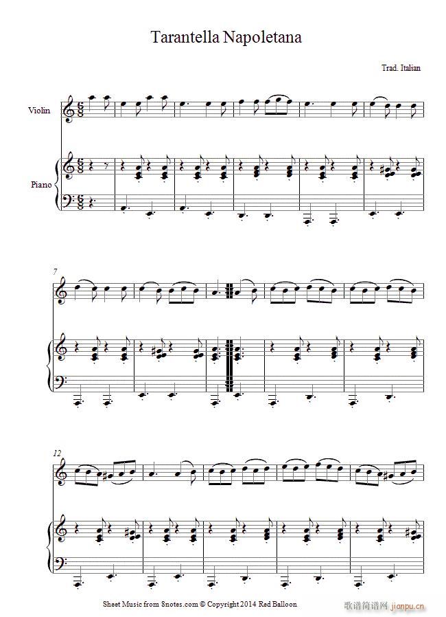 Tarantella Napoletana 钢琴伴奏(钢琴谱)1