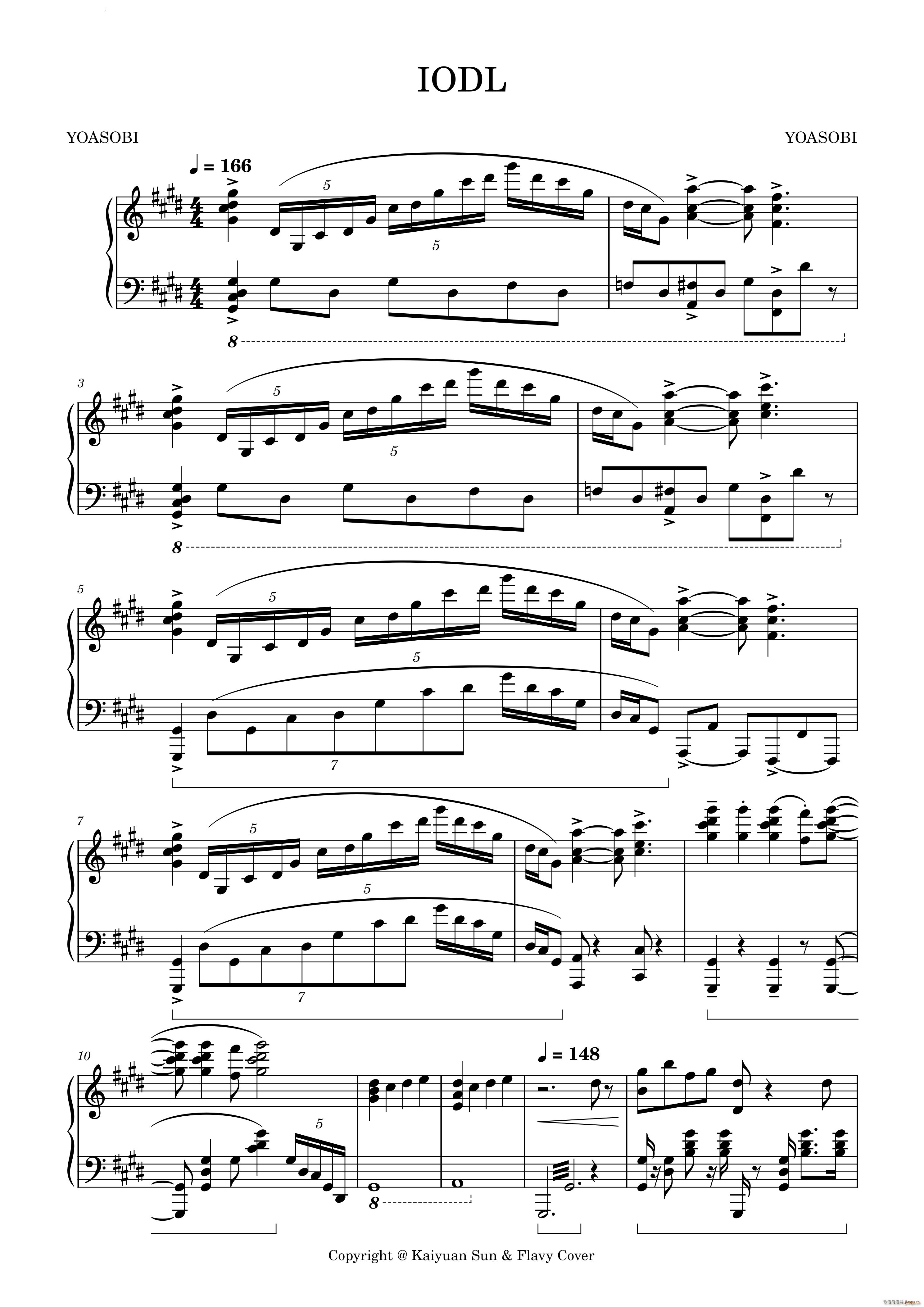 IDOL偶像(钢琴谱)1